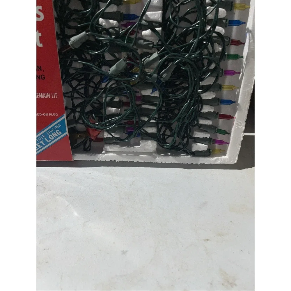 Joy Brite 50 Miniature Christmas Light Set Vintage Indoor Outdoor 27 Ft NOS